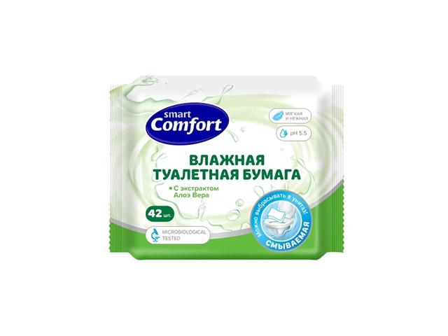 smart комфорт туалет. бумага влажн. алоэ-вера №42