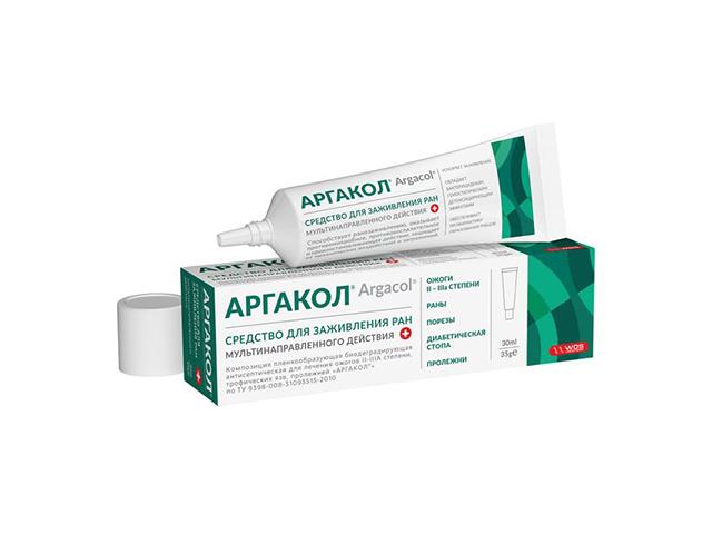 аргакол ср-во д/заживления ран мультинапрвл. действия 35г.