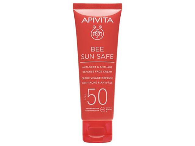 apivita би сан сейф солнцезащитный крем для лица против пигментации spf50+ тюбик 50мл