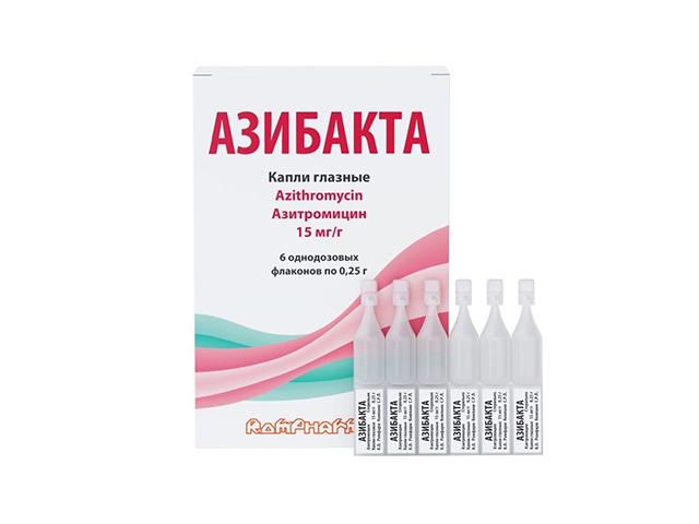 азибакта капли глаз 15 мг/г фл 0,25 г №6