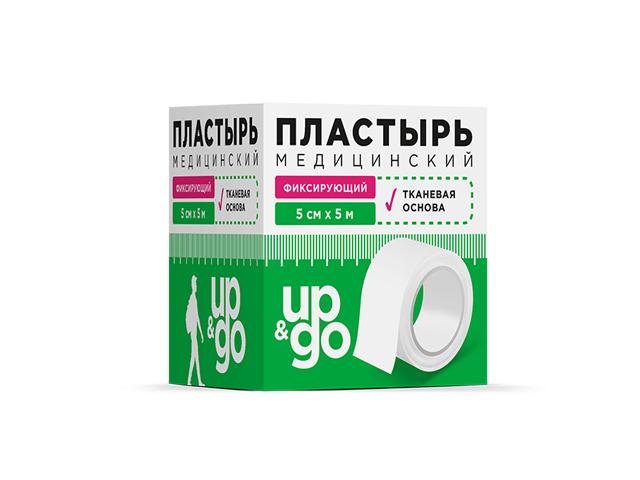 ап энд гоу пластырь медицинский фиксирующий тканый 5х500 (up&go)
