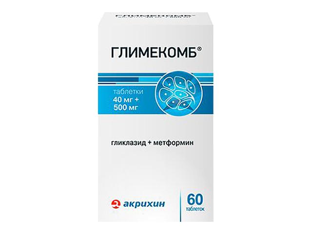 глимекомб 40мг.+500мг. №60 таб. /акрихин/