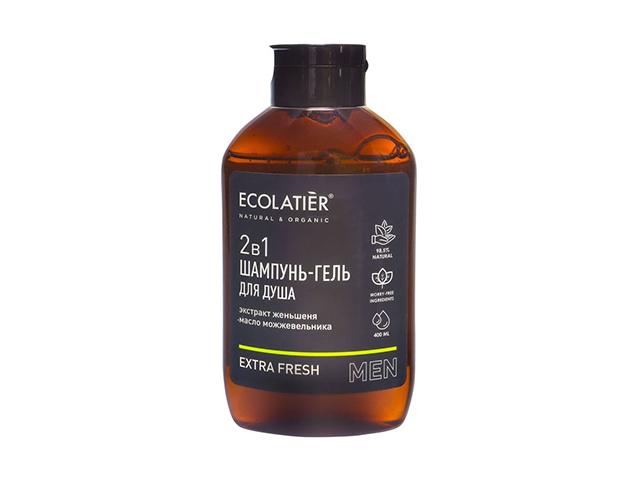 ecolatier men шампунь + гель для душа 2в1 extra fresh 400мл 831104(170857)