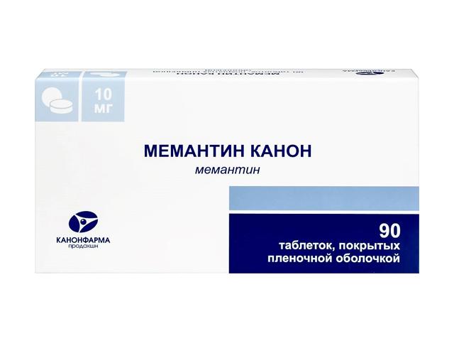 мемантин канон 10мг. №90 таб. п/о /канонфарма/ 3242