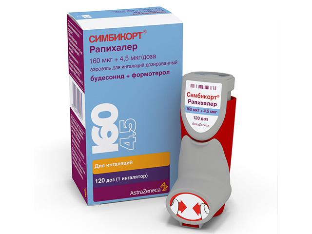 симбикорт рапихалер 160мкг+4,5мгк./доза 120доз аэр. д/ингал. 9575