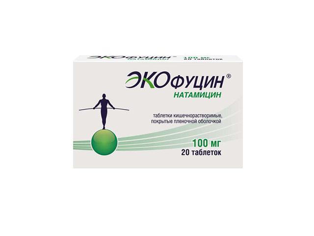 экофуцин 100мг. №20 табл.кишечн.п/п/о. /авва рус/