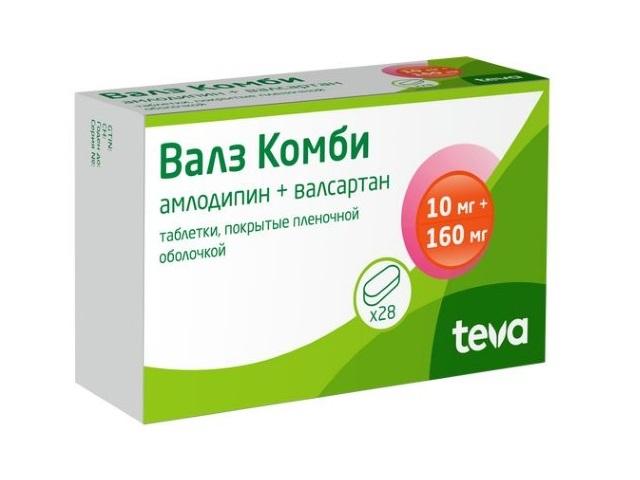 валз комби 10мг.+160мг. №28 таб. п/о