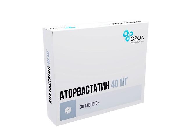 аторвастатин 40мг. №30 таб. п/п/о /озон/ 6450