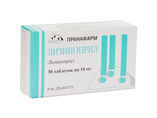 лизиноприл 10мг. №30 таб. /пранафарм/ 9347