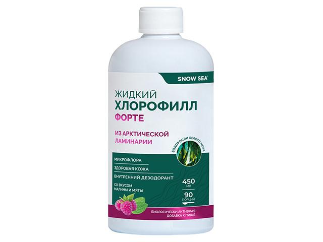 snow sea хлорофилл форте жидкий со вкусом малины и мяты 450мл флак