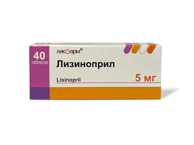 лизиноприл 5мг. №40 таб. /лекфарм/ 3552