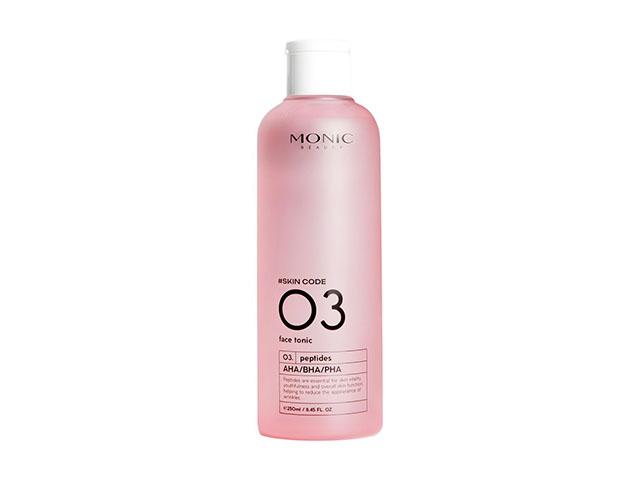 monic beauty skin code 03. пептиды и aha bha pha тоник для лица, 250мл