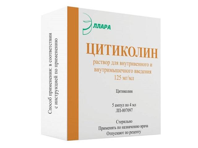 цитиколин 125 мг  4мл n5 амп р-р в/в в/м /эллара/