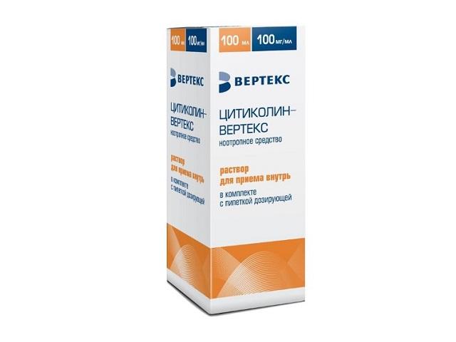 цитиколин-вертекс флак р-р д/приема внутрь 100мг/мл 100мл