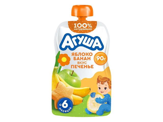 агуша пюре 90г. яблоко+банан+печенье