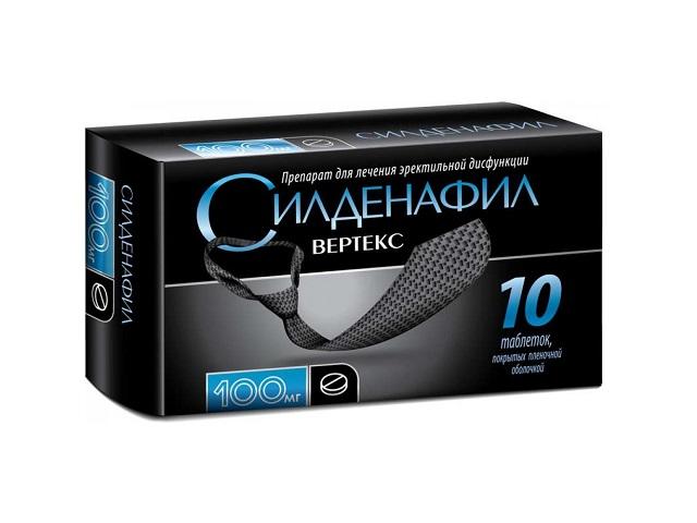силденафил 100мг. №10 таб. п/о /верте/ 3658