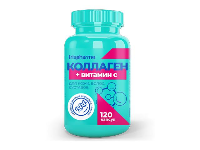 ирисфарма коллаген 550мг.+вит.с для кожи, волос и суставов капс.№120 (irispharma)