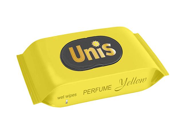 unis салфетки влажные антибакт perfume yellow желт №84  с клап.