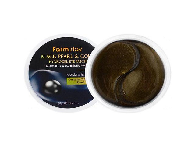 *farmstay гидрогелевые патчи д/области вокруг глаз с золотом и черным жемчугом 90. 9033409