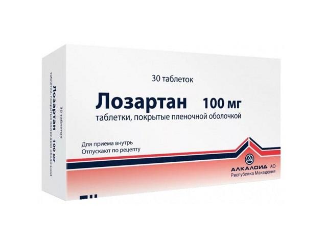 лозартан 100мг. №30 таб. п/п/о /алкалоид/
