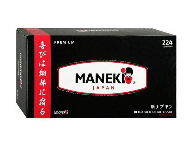 *maneki салфетки бумажн. black&white с ароматом зеленый чай,2 слоя, белые, №224 ft678
