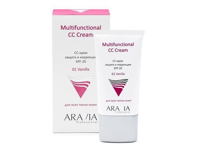 aravia professional cc-крем для лица защитный spf-20 тон 01 50мл