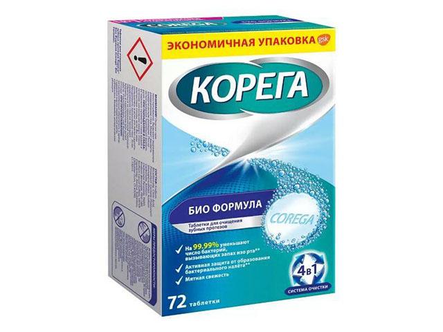 корега табс биоформула д/чист. зуб.протезов №72 таб. xxl мятная свежесть [corega]
