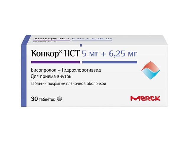 конкор нст  5мг+6,25мг №30 таб. п/плён.