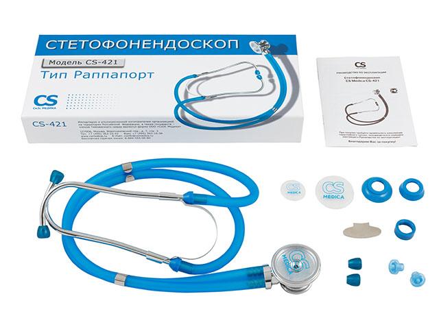 омрон стетофонендоскоп cs-421 раппапорта голубой [omron]