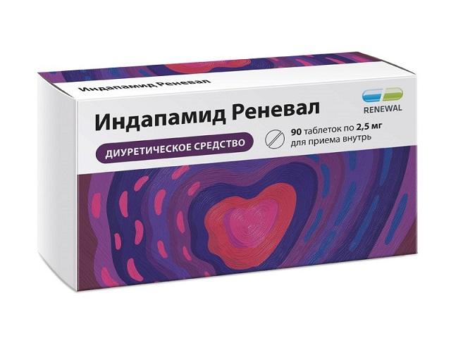 индапамид реневал 2,5мг. №90 таб. п/п/о