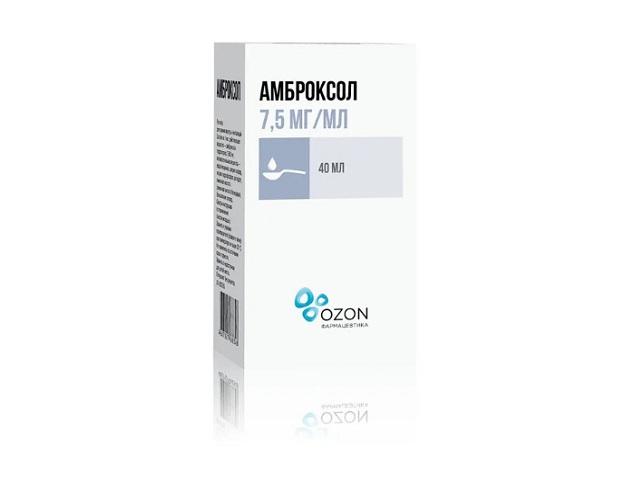 амброксол 7,5мг/мл. 40мл. р-р д/вн. прим. и ингал. фл.кап. /озон/ 2625