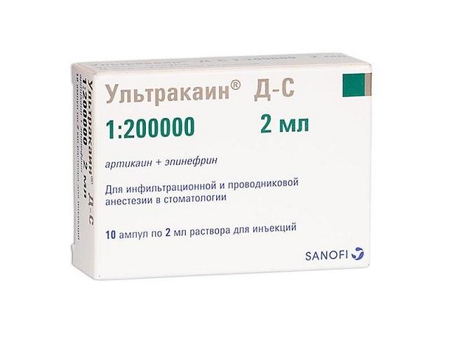 ультракаин д-с р-р д/ин 40мг/мл+0.005 мг/мл 2 мл №10 амп