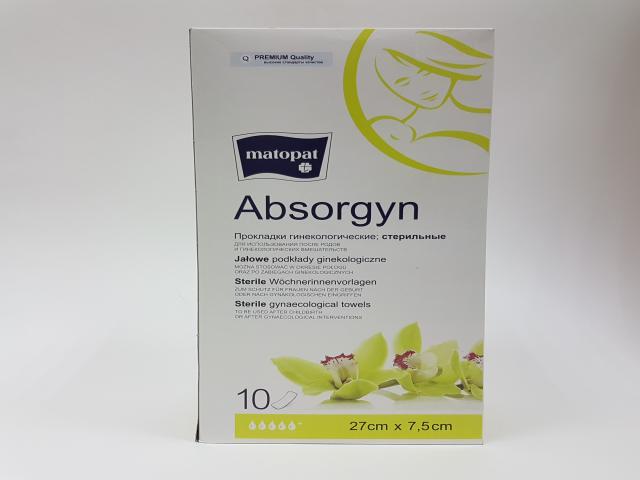 матопат абсоргин прокладки гинек. стер. 27х7,5см. №10 картон.уп. [absorgyn]