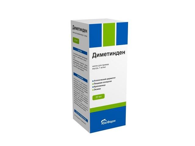 диметинден 1мг/мл. 20мл. капли д/приема внутрь фл. /южфарм/