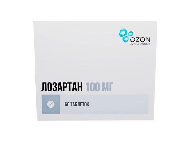 лозартан 100мг. №60 таб. п/п/о /озон/
