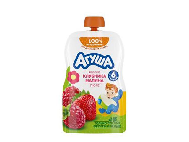 агуша я сам пюре 90г. яблоко+клубника+малина