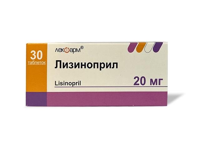 лизиноприл 20мг. №30 таб. /лекфарм/