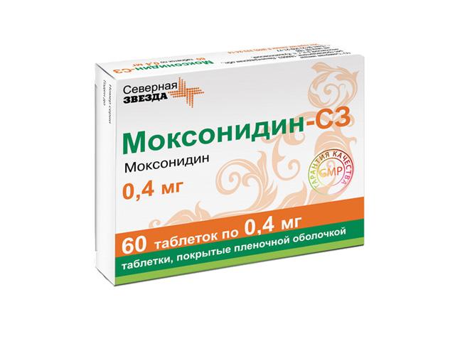 моксонидин-сз 0,4мг. №60 таб.п/о /северная звезда/ 1312