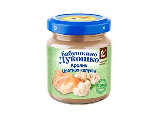 б.лукошко пюре 100г. кролик+цв.капуста