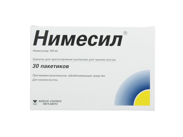 нимесил 100мг. 2г. №30 гран. д/приг.сусп. пак. /берлин хеми/ 2834