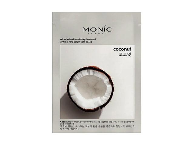 monic beauty тканевая маска для лица кокос, 24мл