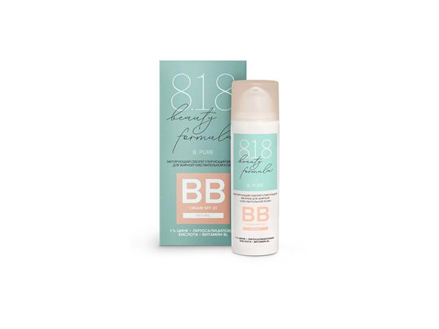 818 beauty formula estiqe вв-крем матирующий себорегулирующий д/жирной чувствит. кожи фл 50 мл