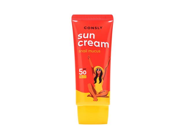 *consly солнцезащитный крем с муцином улитки spf 50+/pa+++ для комб. и жир. кожи 50 мл. 802134